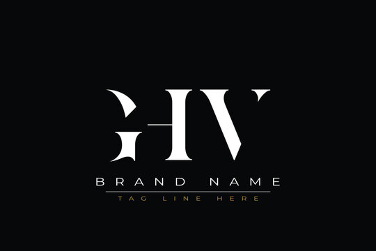 GHV abstract letter logo design. This logo is designed by three abstract letters.