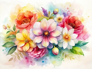 Obraz premium AI Flower Backgrounds - White Pink Red Yellow for Ads