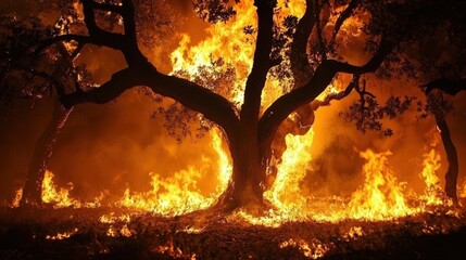 When a mortal dared to chop down a tree in the grove, a fire erupted from the ground, consuming the forest
