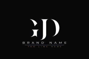 GJD abstract letter logo design. This logo is designed by three abstract letters.