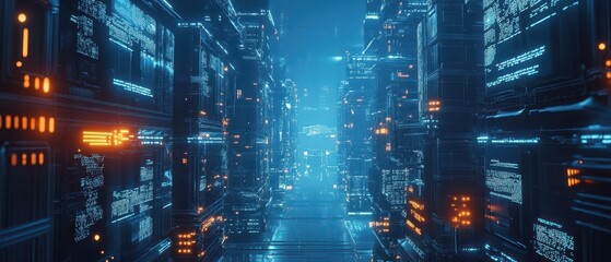 Gigantic industrial AI network managing multiple fully automated factories, engineers ensuring optimal robotic workforce efficiency