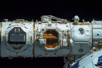 Space station orbiting Earth, highlighting a critical space mission.