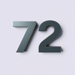 3d silver number 72