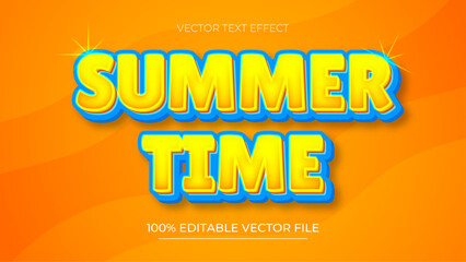 Summer Time text effect editable 3d for design template