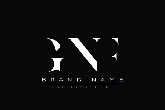 GNF abstract letter logo design. This logo is designed by three abstract letters.