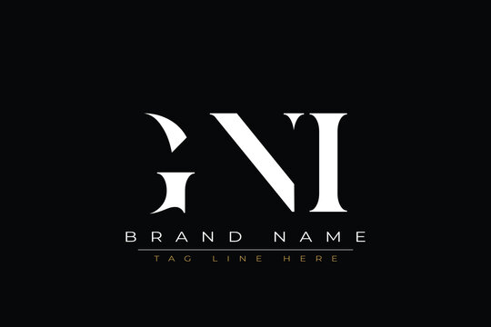 GNI abstract letter logo design. This logo is designed by three abstract letters.