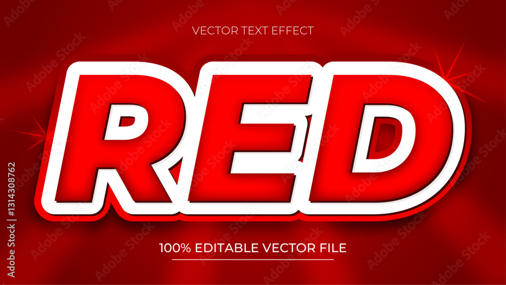 Poster red editable text font effect 3d text for title