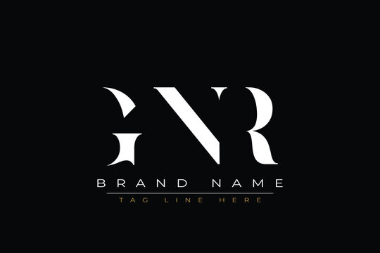 GNR abstract letter logo design. This logo is designed by three abstract letters.