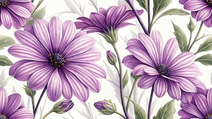 Close-Up Purple Flowers, Botanical Photography, Vibrant Bloom, Macro Photography