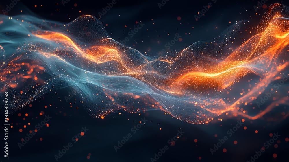 Aufkleber a digital network of user profiles connected by flowing, glowing lines, illustrating the constant mo