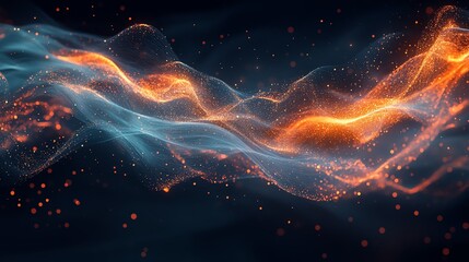 A digital network of user profiles connected by flowing, glowing lines, illustrating the constant movement of information in an interconnected environment