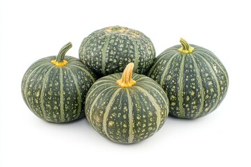 Whole pumpkins isolated on white background. Clipping Path. Full Depth of field. Focus stacking