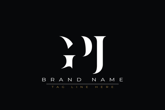 GPJ abstract letter logo design. This logo is designed by three abstract letters.