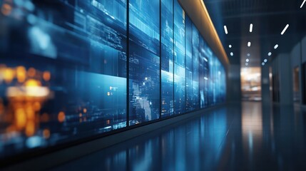 Ultra-wide panoramic monitor, modern and isolated