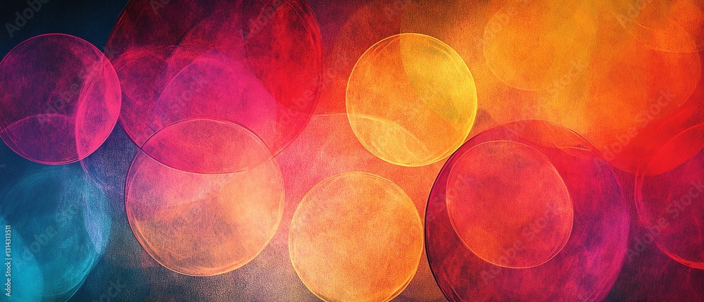 Aufkleber An abstract pattern with vibrant circles linked by lines, forming a visually stunning and colorful design that emphasizes movement and connection