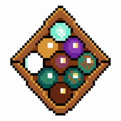 Fototapeta premium Retro Pixel Art Diamond with Colorful Spheres in Vintage Style