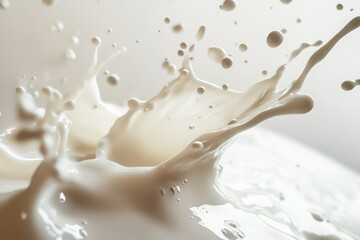 White milk splashes, dynamic and fluid isolated