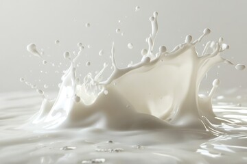 White milk splashes, dynamic and fluid isolated