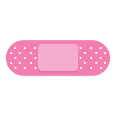 Medical pink plaster isolated on white background, wound plasterer or bandaged patch, vector adhesive health care object. Injury tape plaster flat design, Sticking plaster.First aid concept.