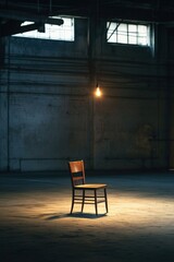 Empty Factory Space with Chair