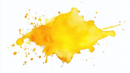 Yellow watercolor splash, vibrant and artistic isolated