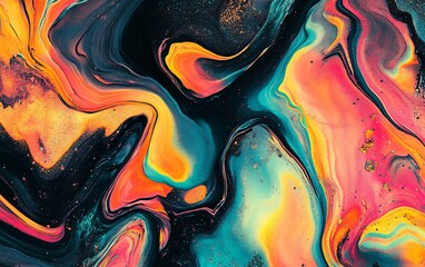 Vibrant Acrylic Swirls: A captivating artwork of vivid acrylic paints blending in a mesmerizing swirl of color. 