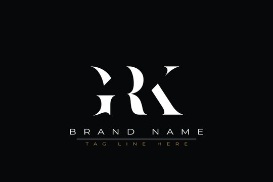 GRK abstract letter logo design. This logo is designed by three abstract letters.