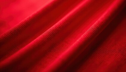 Close-up, red jersey knit; textured athletic fabric, macro, sportswear