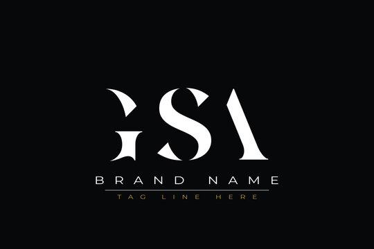GSA abstract letter logo design. This logo is designed by three abstract letters.