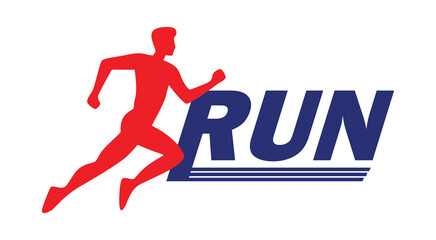 Running Logo, running club or sports club with slogan template