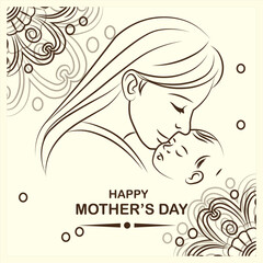 Mother's day line art for all.