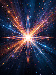 Fototapeta premium Abstract Shimmering Cosmic Flash Star.