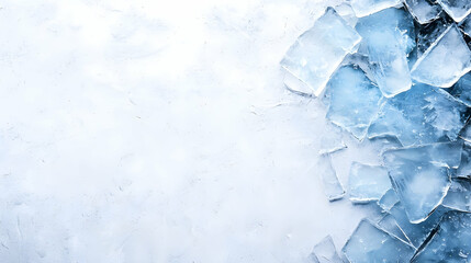 Obraz premium Closeup Of Sparkling Ice Cubes With Cool Blue And White Tones On Textured Background With Subtle Light And Shadow Play Perfect For Winter Or Holiday