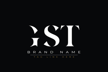 GST abstract letter logo design. This logo is designed by three abstract letters.