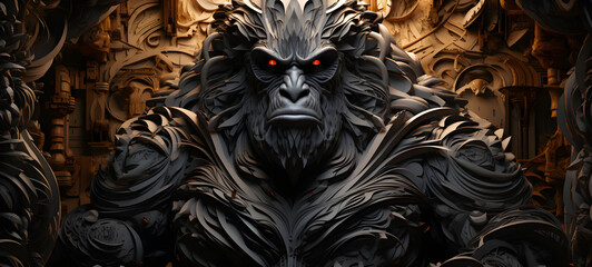 quilling paper kingkong family, ai generative