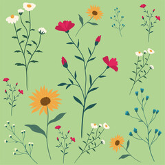 Seamless floral background, pattern. Abstract floral seamless patterns. Modern abstract design for paper, cover, fabric and other purposes. Vector illustration