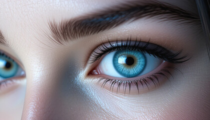 Close-up of a young light-skinned woman's eyes. Highly detailed.