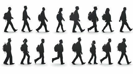 Walking People with Backpacks