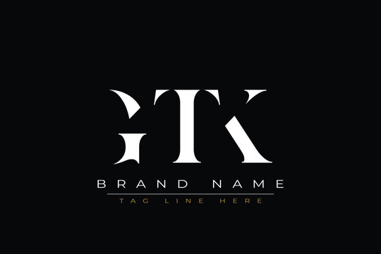 GTK abstract letter logo design. This logo is designed by three abstract letters.