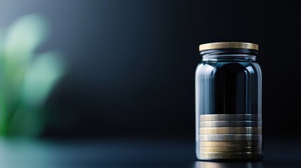 A clear bottle of water with a green plant in the background symbolizing financial freedom and a sustainable future