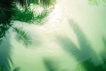 Palm Frond Shadows Reflected in Rippled Water