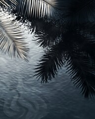 Palm Fronds and Water Reflections