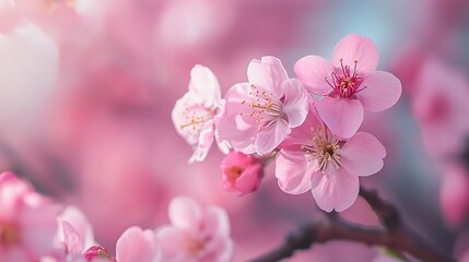 Obraz premium Pink cherry blossom