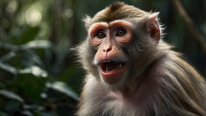 Surprised Monkey Close Up  Wildlife Portrait