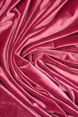 Pink velvet fabric texture, macro, background