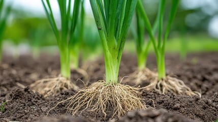A close-up of dry, parched soil with emerging plant roots, signifying renewal, growth, and resilience. A symbol of nature's ability to regenerate.