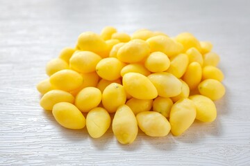 Pile of Ginkgo biloba on white background