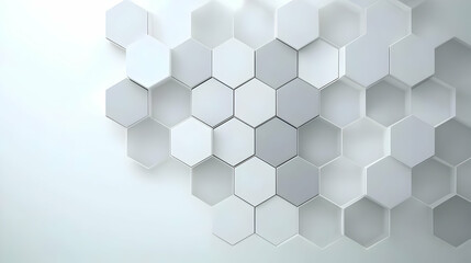 Abstract 3D White Hexagonal Pattern Background Texture With Subtle Gradient Lighting For Modern Minimalist Design