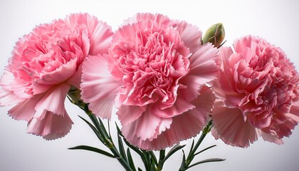 単体で配置された、ピンクのカーネーションの花