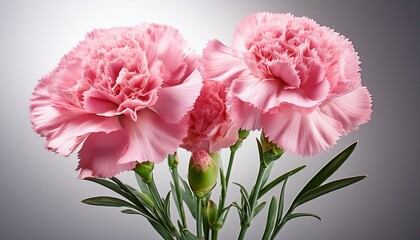 Fototapeta premium 単体で配置された、ピンクのカーネーションの花
